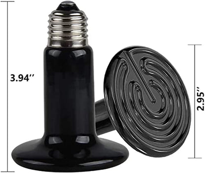 Reptile Heat Lamp, 25-150W Heat Lamp with Lampshade and Anti-Bite Iron Tube, Infrared Ceramic Heater, for Chicken Lizard Brooder Coop Aquarium,25W - size: 25 Watts