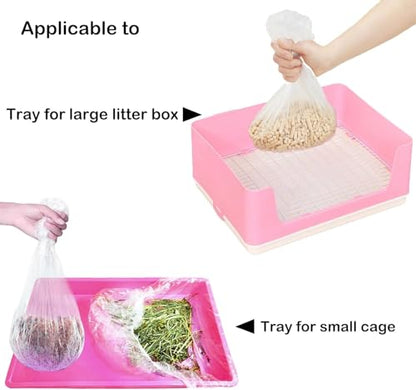 Disposable Small Animal Cage Liners, Rabbit Tray Film Liner Bunny Litter Pan Bags Guinea Pig Cage Toilet Plastic Film for Bird Hamster Chinchilla Hedgehog (50 PCS, 30'') - style: 50 PCS, 30''