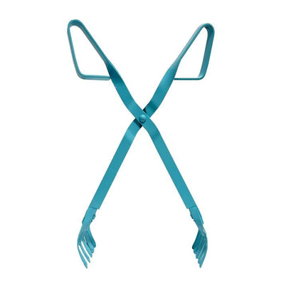 Handy Crab Tong Keeps your fingers safe and out of harm's way. Perfect for anyone who loves crabs but fears their pincers, 15'' long aqua blue enamel.