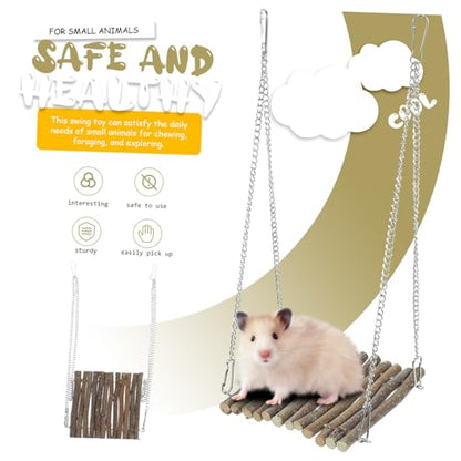 Mikikit Crab Climbing Toy Wooden Reptile Hammock for Basking Playing Natural Hanging Swing Bed for Lizard Bearded Dragon and Pets for Enriching Habitat Space