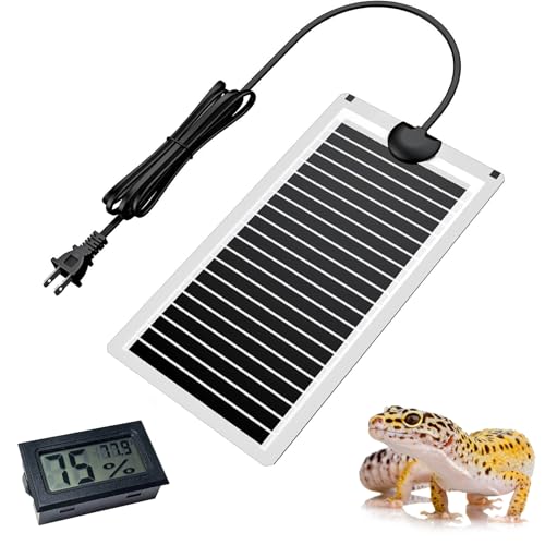 Hamiledyi Reptile Heat Pad Heating Pad Under Tank Hermit Crab Heater Hygrometer Thermometer Heat Mat for Lizard Snake Gecko Turtle Frog Spiders (7W) - size: 7W