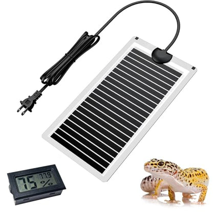Hamiledyi Reptile Heat Pad Heating Pad Under Tank Hermit Crab Heater Hygrometer Thermometer Heat Mat for Lizard Snake Gecko Turtle Frog Spiders (7W) - size: 7W