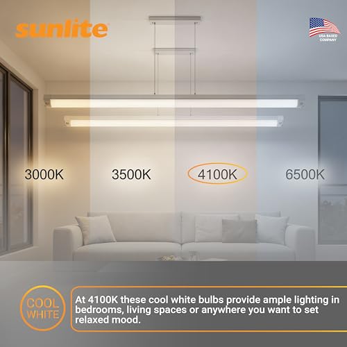 Sunlite 30410 F24T5/841/HO 2 Foot T5 Linear Fluorescent Lamp, 24 Watts, 1800 Lumens, 4100K Cool White, Miniature G5 Bi-Pin Base, ROHS Compliant, High Performance Straight Tube, 40 Pack - color: 4100k, style: 24 watts (22.20-Inch)