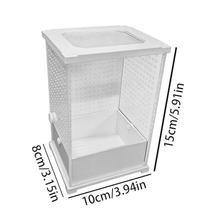 Acrylic Tank, Praying Mantis Enclosure, 12x12x12 Inches Clear Terrarium with Ventilation Mesh, Reptile Habitat, Cage with Secure Lid, Enclosure for Small Reptiles and Spiders - size: Small