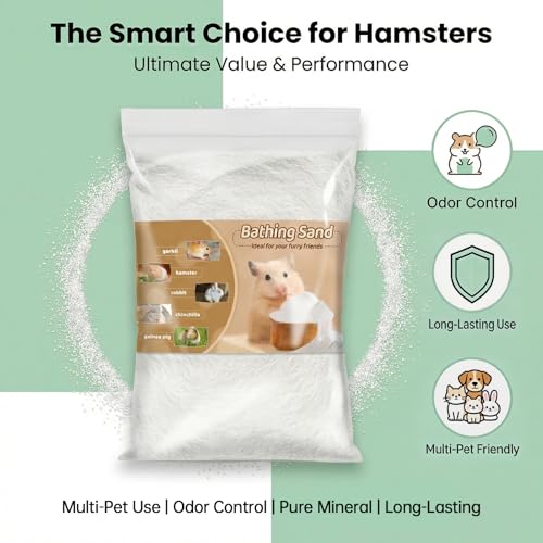 Sukh 31OZ Hamster Sand Bath - Fine Desert Sand Hamster Bedding Reptile Silica Sand Gerbil Hideout for Hamster Squirrel Guinea Pig Rabbit Chinchillas Gerbil Syrian Mice Small Animals Small Pets - size: 31 OZ