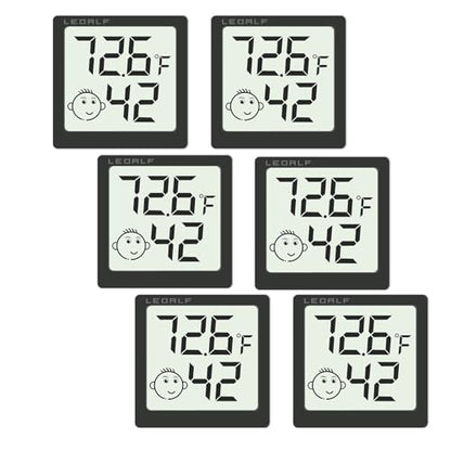 Mini Humidity Meter Hygrometer 6 Pack Room Thermometer Indoor Digital Temperature and Humidity Monitor (Black) - style: Style A-Black-6pcs