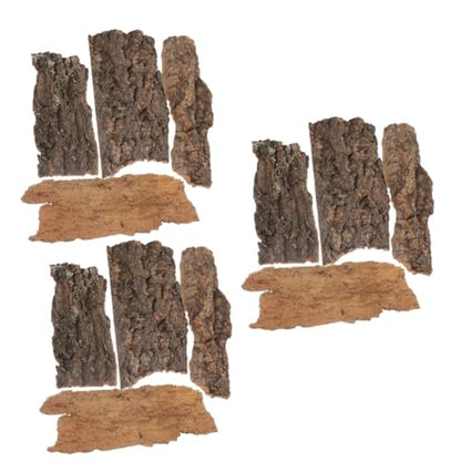 ABOOFAN 12pcs Natural Bark Decor for Reptiles Sturdy Terrarium Climbing Platform for Lizards Geckos and Bearded Dragons Unique Shapes Reptile Habitat