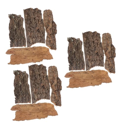 ABOOFAN 12pcs Natural Bark Decor for Reptiles Sturdy Terrarium Climbing Platform for Lizards Geckos and Bearded Dragons Unique Shapes Reptile Habitat