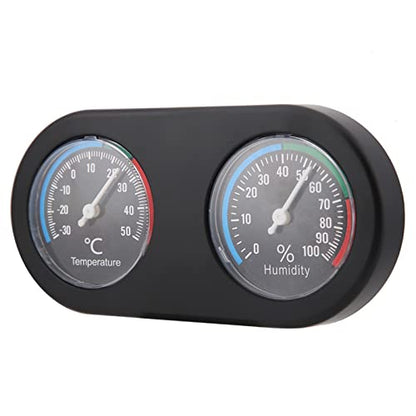 Yctze Mini Analog Temperature Humidity Meter - Round Shape Thermometer Hygrometer for Reptile Tanks - 2-in-1 Design for Accurate Environmental Monitoring