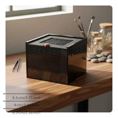 Acrylic Habitat Reptile Terrarium Breeding Box Animal Enclosure Feeding Box Transparent Material with Ventilation Holes Suitable for Hobbyists Home Display, Black - style: Black