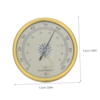 Golden Hygrometer for Reptile Terrarium and Room Use, 72mm Stainless Steel and Glass, High Precision 2.5 Accuracy with 2% Rh Resolution, Stable and Reliable Analog Humidity