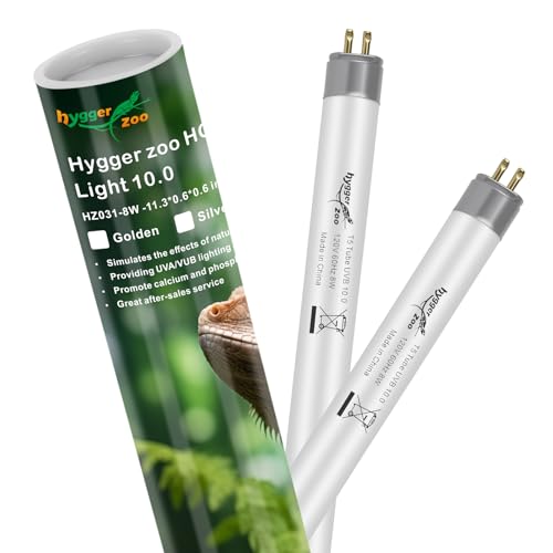 2-Pack UVB Reptile Light 10.0 Bulb 8W T5 Fluorescent Desert Lamp UVA for Bearded Dragon Tortoise Reptile & Amphibian - size: 8W-2PCS