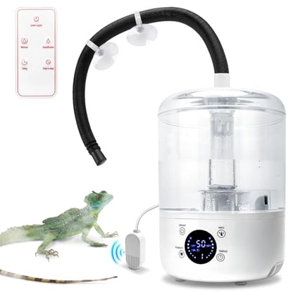 Reptile Humidifier Fogger - 4L Reptile Fogger with Humidity Control Sensor, Timer & 3 Adjustable Mist Levels, Touch & Remote Control, Reptile Mister for Reptiles Amphibians Snake Herps