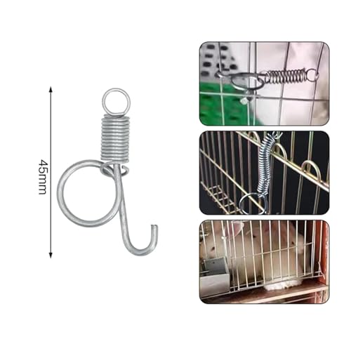 24 PCS Multipurpose Spring Animal Cage Latches Lock Rabbit Door Tension with Hook(45mm) - color: 45mm