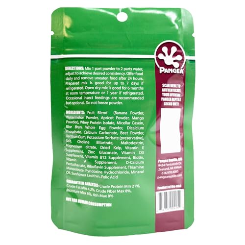 Pangea Gecko Diet Sample Bundle - 2oz Fig & Insects, Watermelon, Breeding Formula, Apricot, & Papaya Diets