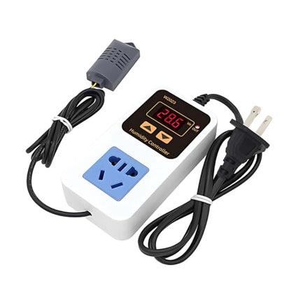 Humidity Controller with 0.1 %RH Accuracy, Smart Humidistat Plug-in for Dehumidifier and Humidifier, 10 A 1500 W Capacity, Humidity Calibration, 4.6 x 2.0 x 1.3 in, US Plug