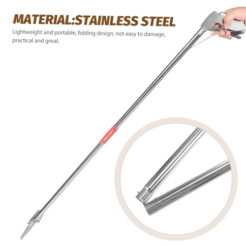 Snake Sticks Useful Snake Catcher Clip Snake Grabber Tool Folding Snake Catcher Clamp Snake Stick Catcher Snake Tong Reptile Grabber Snake Clip Turntable Hook Stainless Steel Crawl