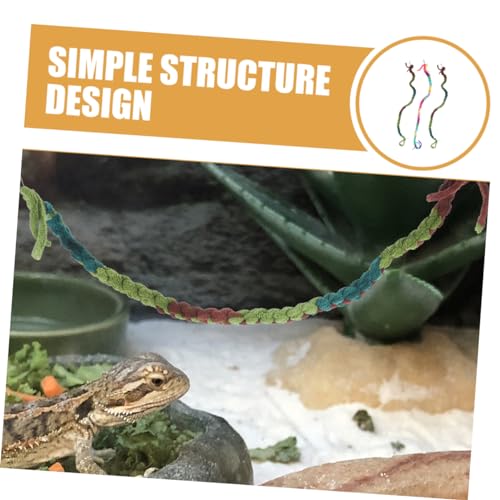 COLLBATH 3pcs Crab Climbing Rope Toy Natural Cotton Material Durable Terrarium Accessory for Crab Hamster and Reptile Enclosures