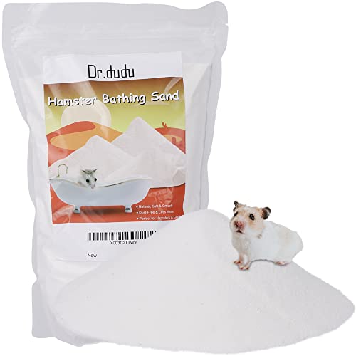 DR.DUDU Hamster Bath Sand, 6.6lb Dust Free Desert Sand or Potty Litter Sand for Hamster Chinchillas Gerbil Syrian Mice Small Animals (White) - color: White, size: 6.6lb
