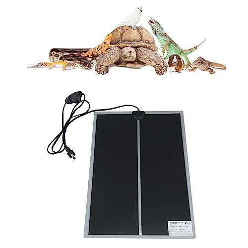 Reptile Heat Pad Under Tank Heater Terrarium Heating Mat for Snakes Lizards Turtles PET Tear Tough Safe (20W) - size: 20W