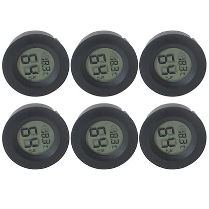 6 Pcs Mini Hygrometer Digital Thermometer Humidity Gauge Meter, Indoor Outdoor Temperature and Humidity Monitor Round (Fahrenheit(℉)/ Celsius(℃))