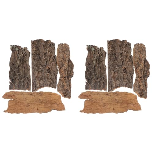 balacoo Reptile Bark Climbing Tree Decor Natural Cork Bark for Terrarium Snake Lizard Hide Climbing Platform 9.05X2.95X0.78 Inches 8-Pack