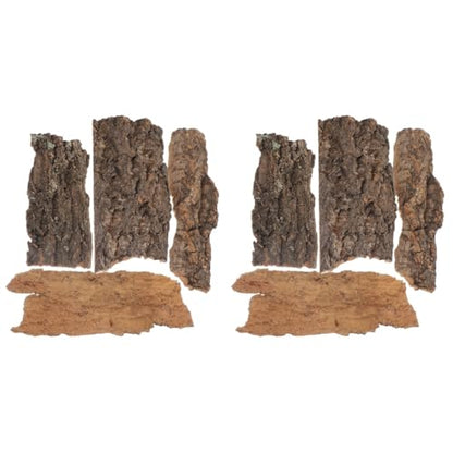 balacoo Reptile Bark Climbing Tree Decor Natural Cork Bark for Terrarium Snake Lizard Hide Climbing Platform 9.05X2.95X0.78 Inches 8-Pack