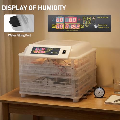 Winado Incubators for Hatching Eggs, 96 Egg Incubator with Automatic Egg Turning & Temperature Control, Egg Candler, and Day Counter for Chicken, Duck, and Quail Eggs Hatching