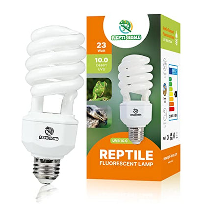 UVA UVB Reptile Light 23W 10.0,Desert Terrarium Compact Fluorescent Lamp,UVB Reptile Light Bulb for Bearded Dragon, Lizard,Spider, Snake, Gecko - size: 10.0-23