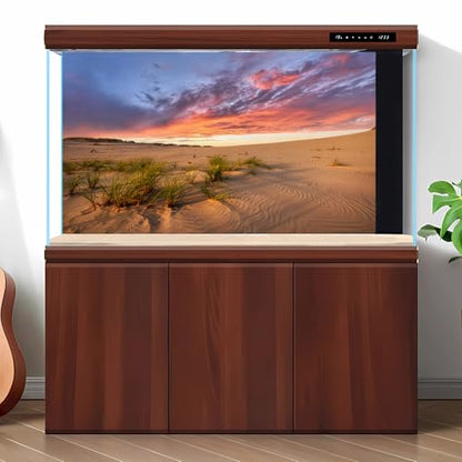 Sunset Desert Reptile Tank Background Majestic Desert Landscape Terrarium Background Desert Sand Dunes Reptile Habitat Background Sunrise Gobi Barren Thorns Aquarium Fish Tank Background 72x24in - size: 72(W)x24(H)inches/ 180(W)*60cm(H)