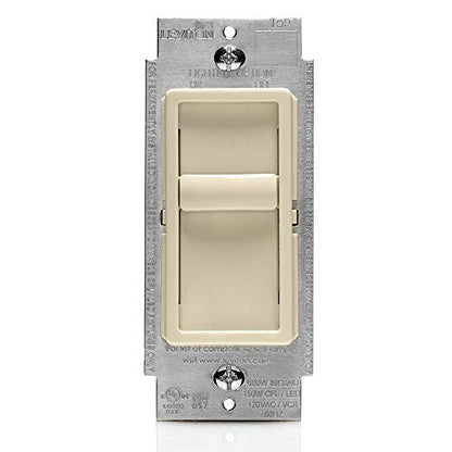 Leviton SureSlide Dimmer Switch for Dimmable LED, Halogen and Incandescent Bulbs, 6672-1LT, Light Almond - color: Light Almond