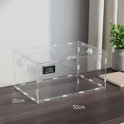 Transparent Reptile Enclosure Through Quality Clear Reptile Habitat Secure Latch Clear Acrylic Terrarium for Arachnid Enthusiasts, 30-20-15 - style: 30-20-15