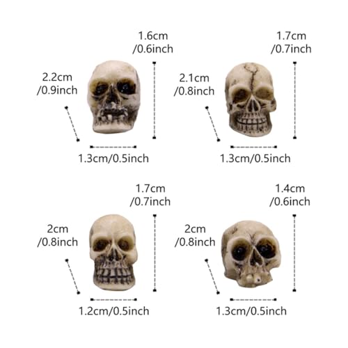 20PCS Miniature Resin Skull Figurines, Miniature Halloween Skeleton Heads, for Potted Plants, Aquariums, Desktop Decor DIY，for Decorative Yard Art for Outdoor Garden