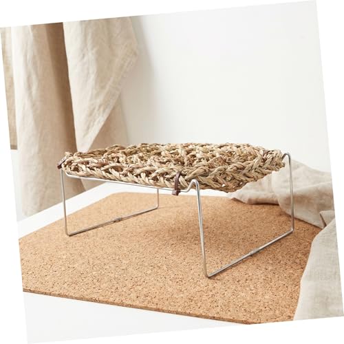 Outanaya Bearded Dragon Sleeping Bed and Lizard Hammock Sofa, Rectangle Seagrass Basking Platform with Comfortable Breathable Design for Reptile Habitat and Tank Use, Suitable for Leopard