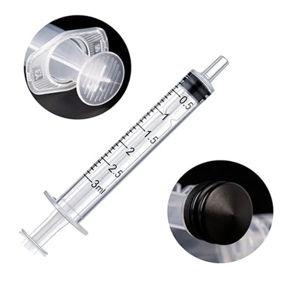 15 Pack 3ml Syringe for Liquid Without Needle,Syringe with Cap,Individually Wrapped,Measurement for Scientific Labs,Measuring Liquids,Pet Feeding,Oil or Glue Applicator (A 15 Pack 3ml) Straight Mouth - size: A 15 Pack 3ml