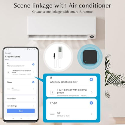 Aquarium Thermometer, Smart Fish Tank Thermometer App Monitor, Free Data Export ℉/℃, WiFi Hygrometer for Babyroom, Greenhouse, Fish Tank, Refrigerator, White 1 Pack with Screen - size: Single, style: Contemporary