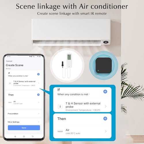Aquarium Thermometer, Smart Fish Tank Thermometer App Monitor, Free Data Export ℉/℃, WiFi Hygrometer for Babyroom, Greenhouse, Fish Tank, Refrigerator, White 2 Pack with Screen - size: Double, style: Contemporary