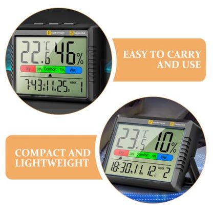 FENICAL Digital Indoor Thermometer Multifunctional Design with LCD Screen and Hygrometer Mini Temperature Humidity Monitor Lightweight Abs Material for Room and Nursery
