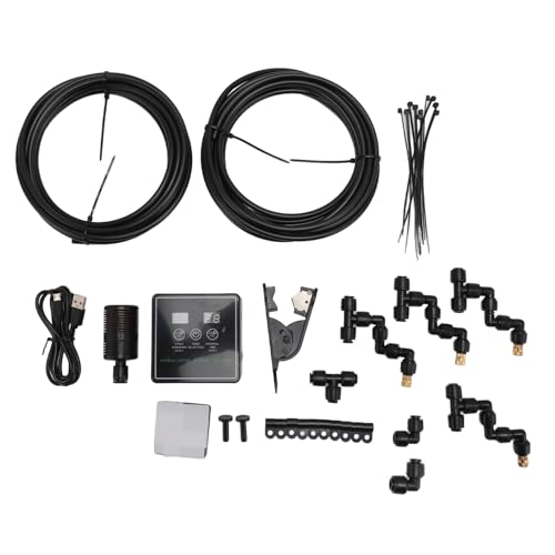 Reptile Misting System, Timer Mist Easy to Simulates Rainfall Automatic Misting System for Office (10m 4 Sprinkler Head)