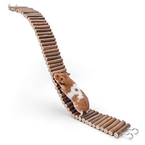 Niteangel Hamster Suspension Bridge Toy - Long Climbing Wooden Ladder for Hamsters Mice Mouse Gerbils Sugar Glider Rat and Other Small Animals (25.6L x 2.8W) - size: 25.6L x 2.8W