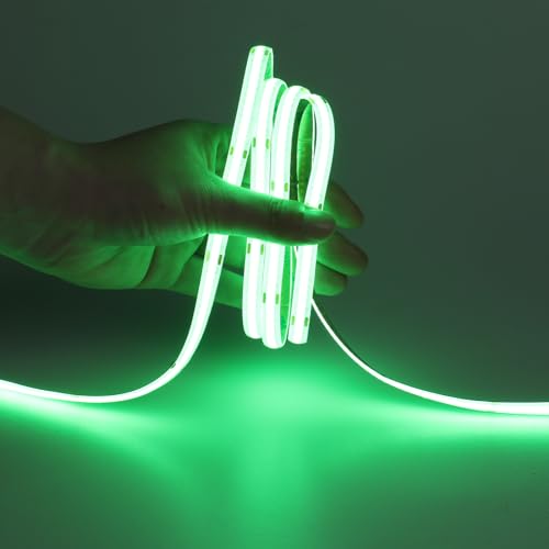 DC 5V USB COB Green LED Strip Light Dimmable IP65 Waterproof USB Powered 6.6ft/2M 640LEDs with Dimmer High Brightness Flexible LED Tape Lights - color: Green