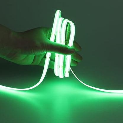 DC 5V USB COB Green LED Strip Light Dimmable IP65 Waterproof USB Powered 6.6ft/2M 640LEDs with Dimmer High Brightness Flexible LED Tape Lights - color: Green