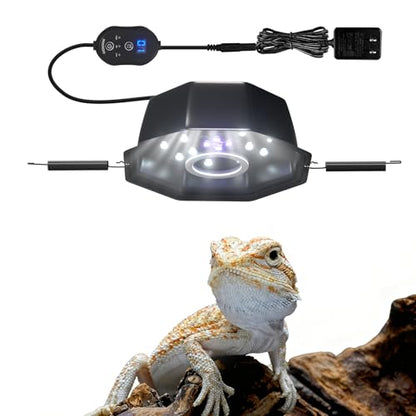 GlowUp UVB Reptile Light with Dimming, UVA UVB 10.0 Reptile Light Bulb Fixture for Rainforest&Desert Reptile UVB5.0&UVB10.0, Adjustable Brightness UVB Lamp for Bearded Dragon Gecko Lizard Turtle