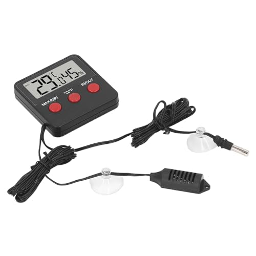 Fafeicy Digital Hygrometer Temperature and Humidity Meter, Compact Probe with ABS Material, Ideal for Aquarium and Reptile Incubator Use