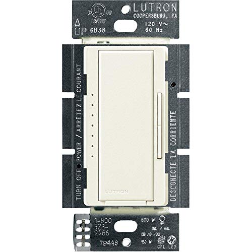 Lutron Maestro LED+ Dimmer Switch for Dimmable LED, Halogen and Incandescent Bulbs, 150W/Single-Pole or Multi-Location, MACL-153M-BI, Biscuit - color: Biscuit, size: 1 Pack, style: Dimmer