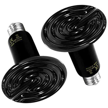 Simple Deluxe 150W Reptile Heat Lamp Bulb Ceramic Heat Emitter No Light Emitting Brooder Coop Heater for Amphibian Pet & Incubating Chicken, 2 Pack Black - size: 150 Watts, style: 2 Pcs
