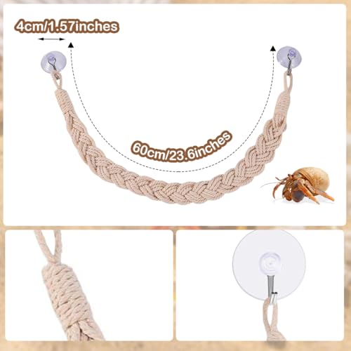 Hermit Crab Climbing Rope, 23.6 Inches, Cotton, Reptile Climbing Accessory, Off White - color: Off White