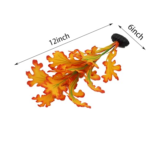 2-Pack 12 Inch Aquarium Silk Aquarium Plants, Artificial Plastic Plant | For Small Tank, Goldfish, Fish Hides (Yellow, 12 Inch) - color: Yellow