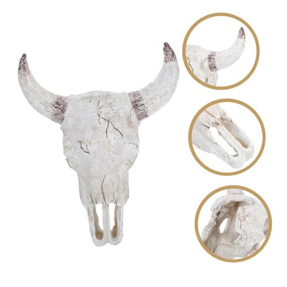 Toyvian Resin Cattle Skull Aquarium Decor Unique Reptile Hideout for Terrarium for Geckos Lizards and Spiders Artificial Habitat Ornament