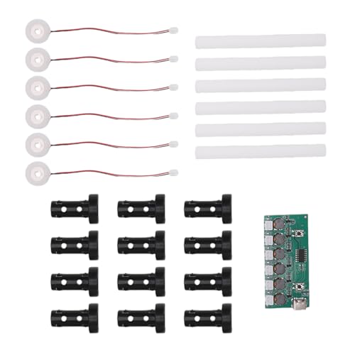 SUNGOOYUE Ultrasonic Mist Maker Circuit Board Humidifier Module Diy For Reptile Terrarium Plant Humidifying, Electronic Atomizer Driver 6 Plates (6 Heads) - color: 6 Heads